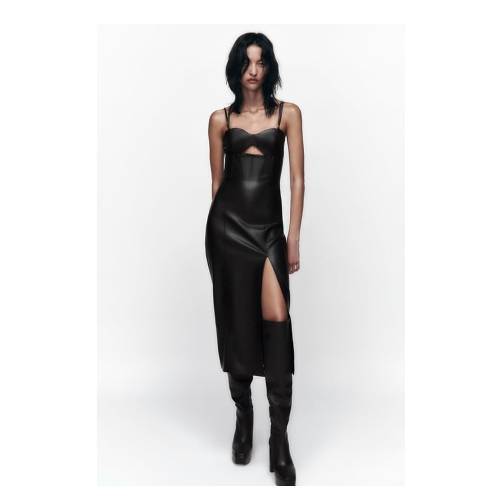 New Zara faux leather dress